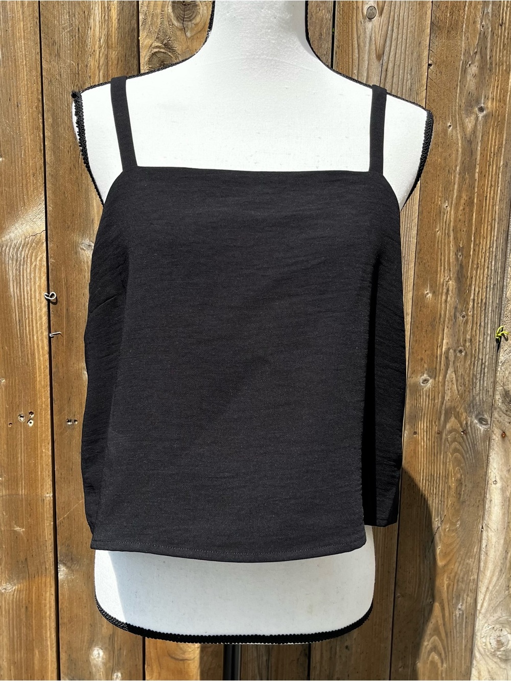 Autres Files Black Women's Square-Neck Camisole Top Accepting Offers